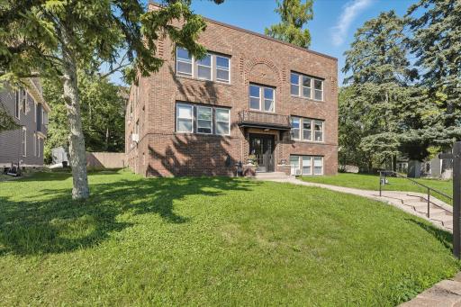 Historic brick building, nestled on Grand Hill.