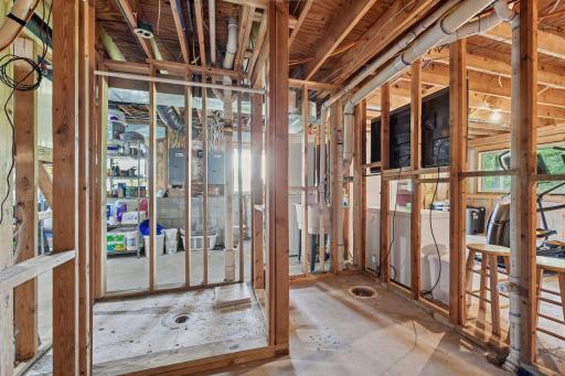 All roughed in and set up to add a 3/4 bathroom in lower level.
