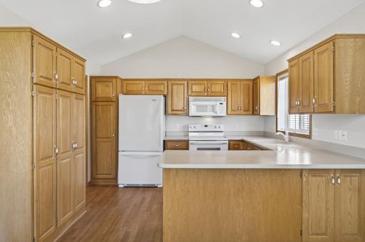 Open layout kitchen with tons of storage space