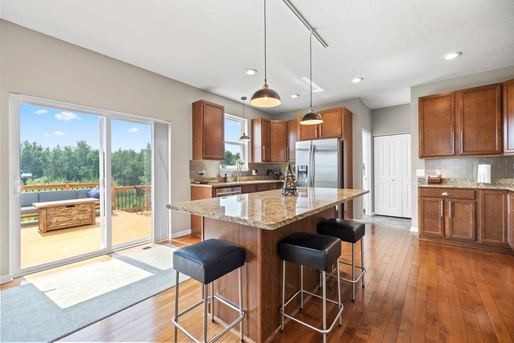 Spacious kitchen with large center island