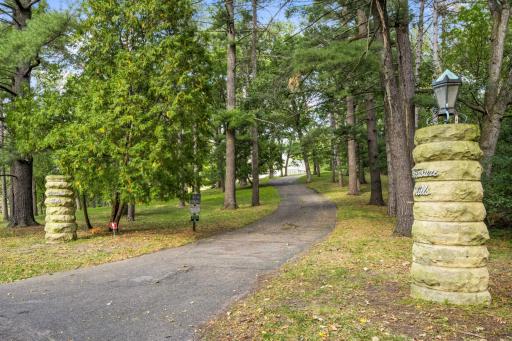 Grand pillars are the gateway to the property.