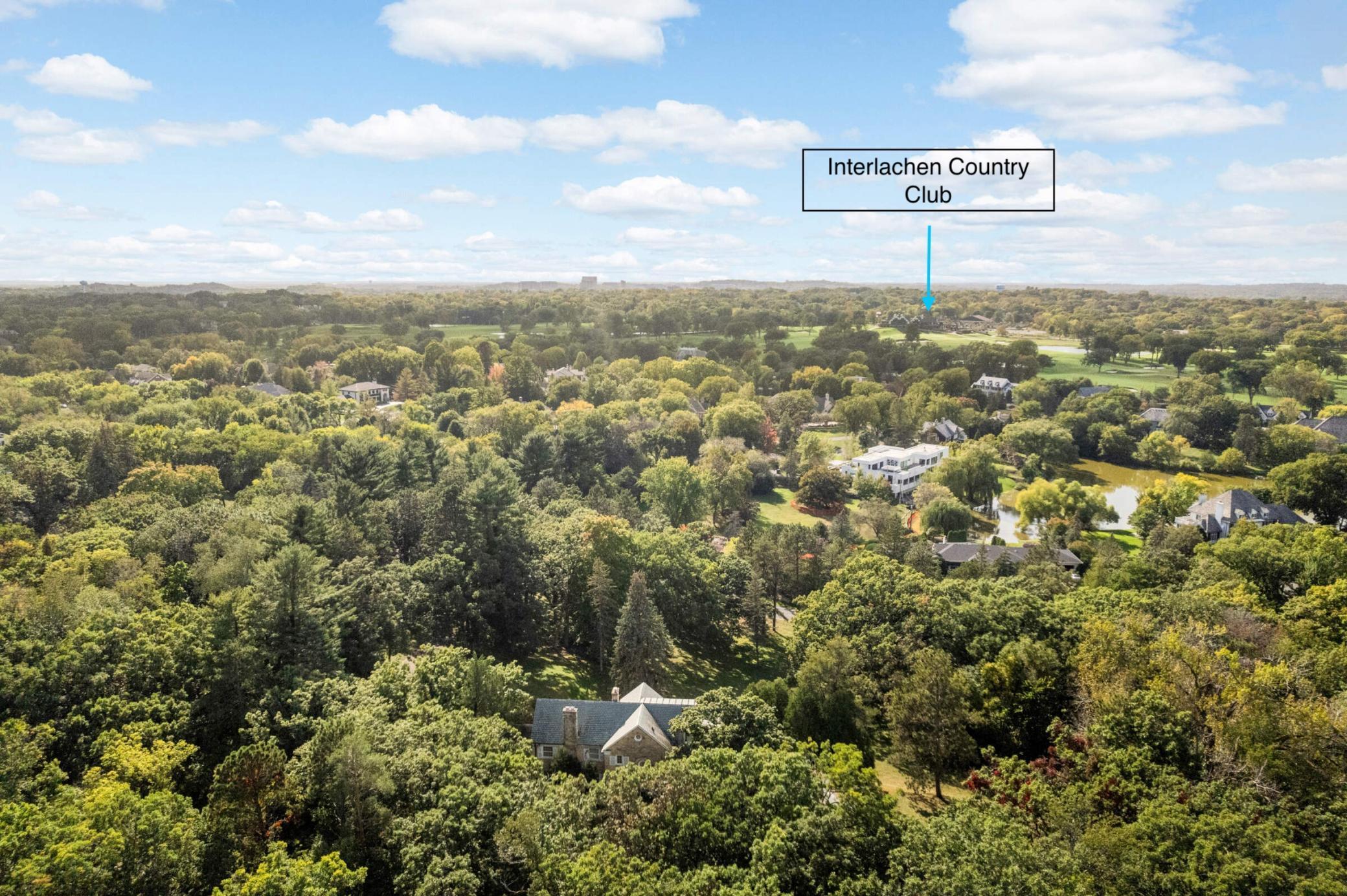 Aerial viewing west.