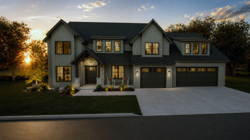 Rushing River Exterior set by western facing sunsets in your backyard