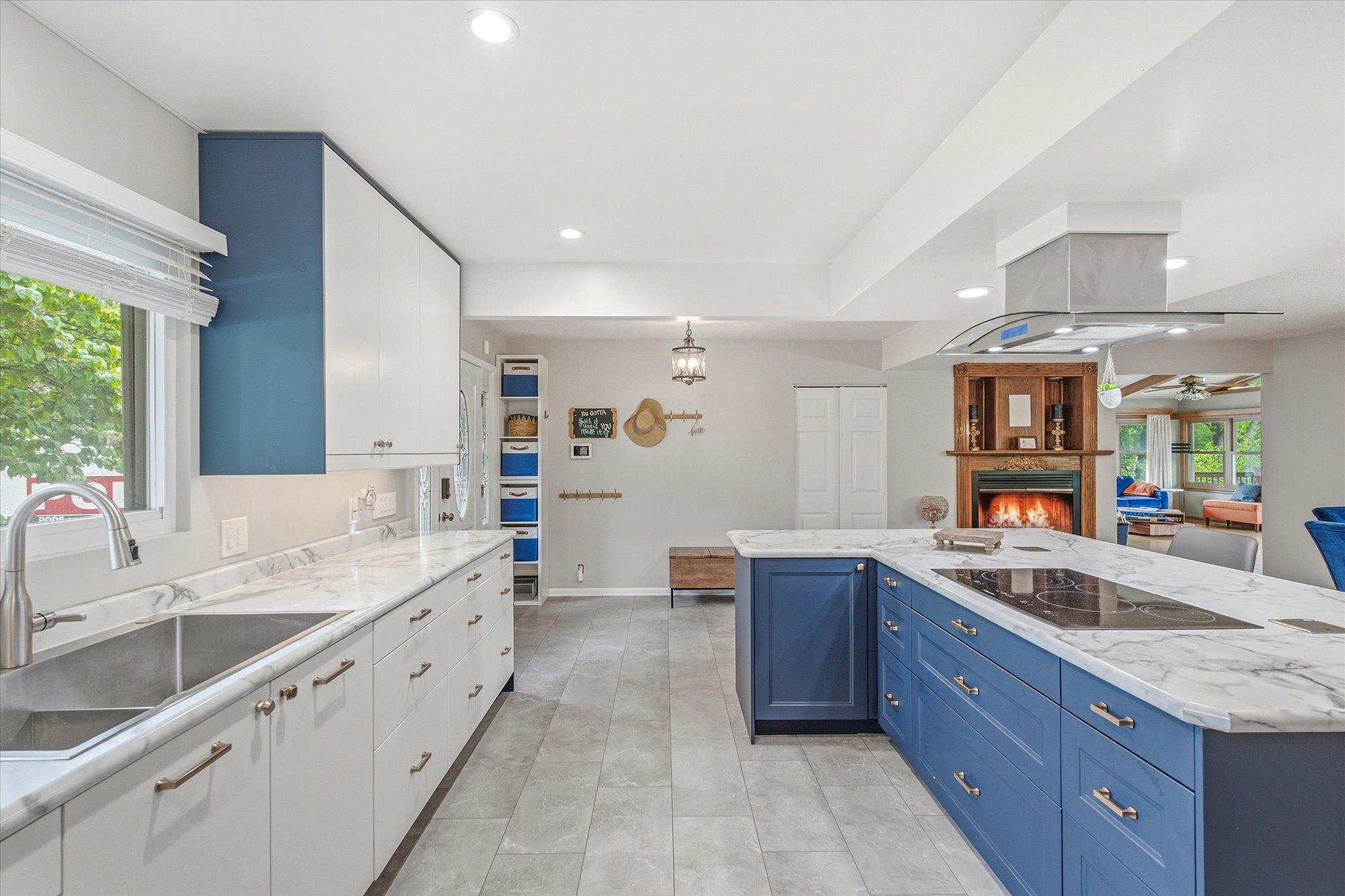 Every detail of this beautifully updated kitchen was designed with entertaining in mind.