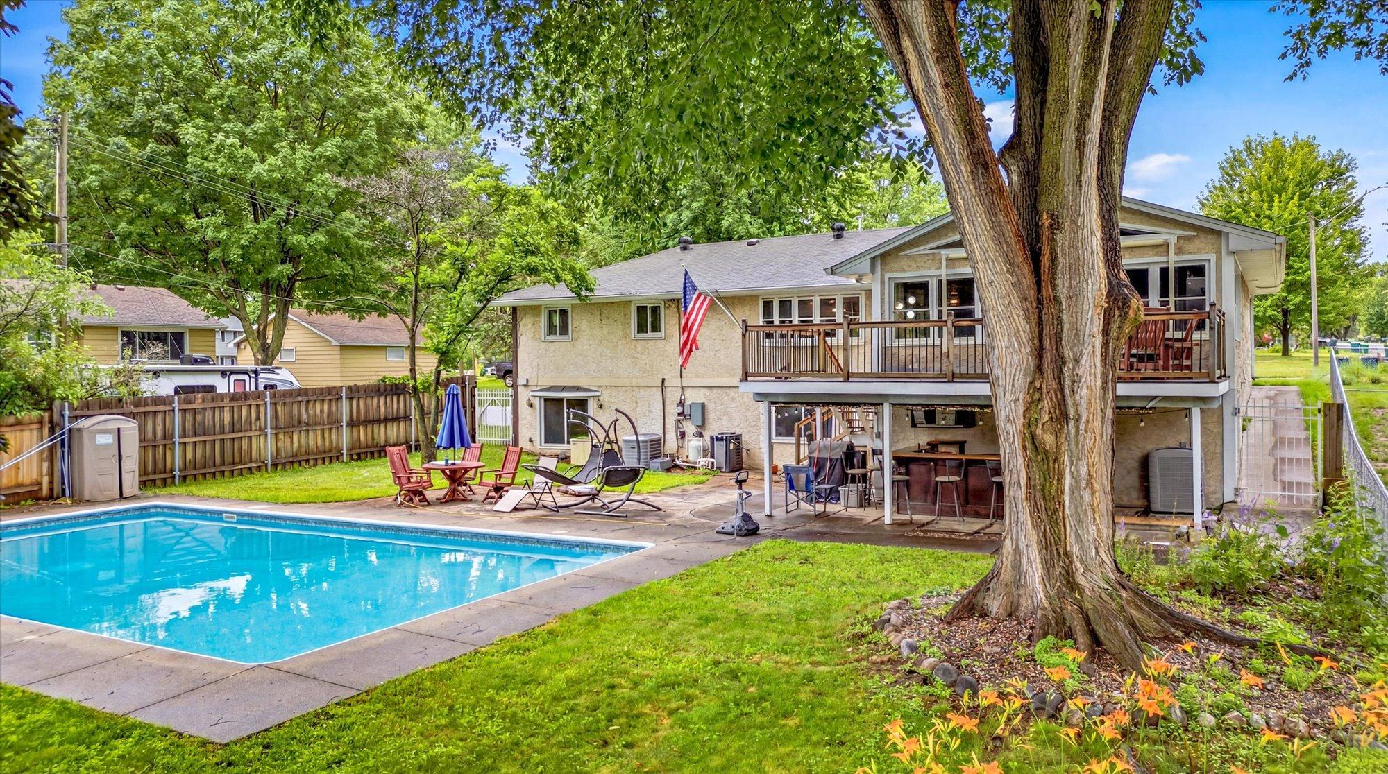 Mature trees create privacy and a peaceful outdoor setting.