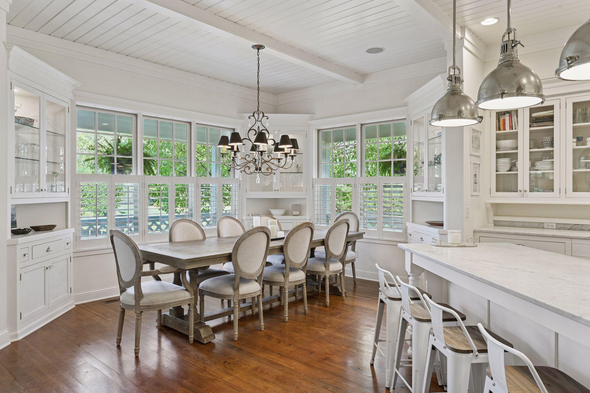 The Dining Room features vintage inspired built-ins and is the perfect setting for weekly evening meals, holiday celebrations and everything in between.