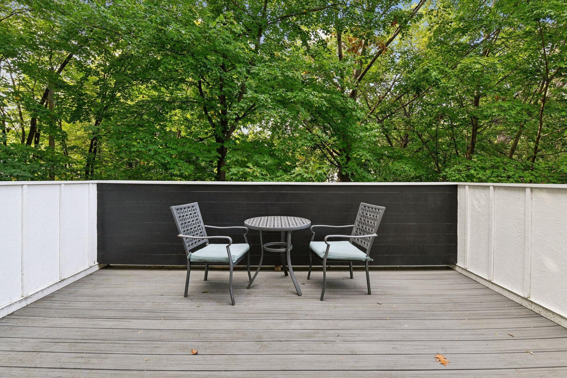 The maintenance-free Deck is a private, tree-top oasis.