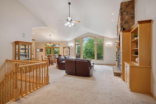 Spacious living room with expansive picture windows.