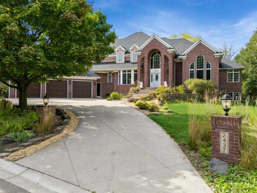 Stately and grand home with circular driveway