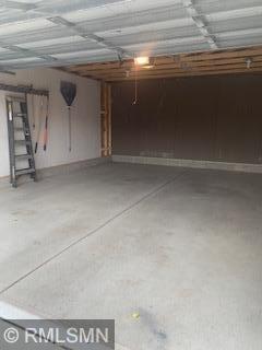 Garage interior with wall storage