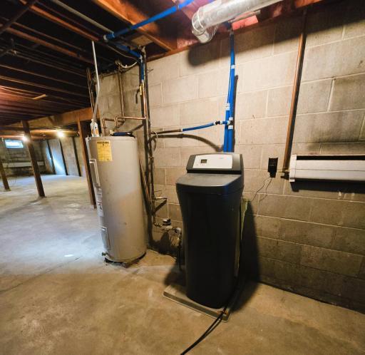 Water heater and water softener.