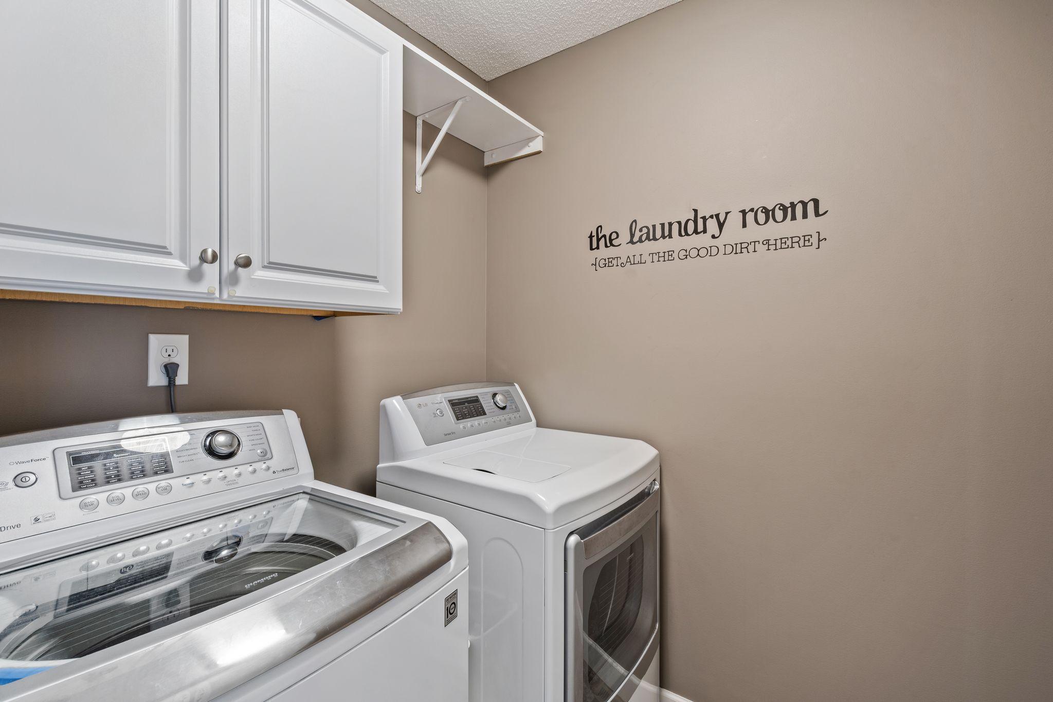 The upper level laundry room provides ease and organization.
