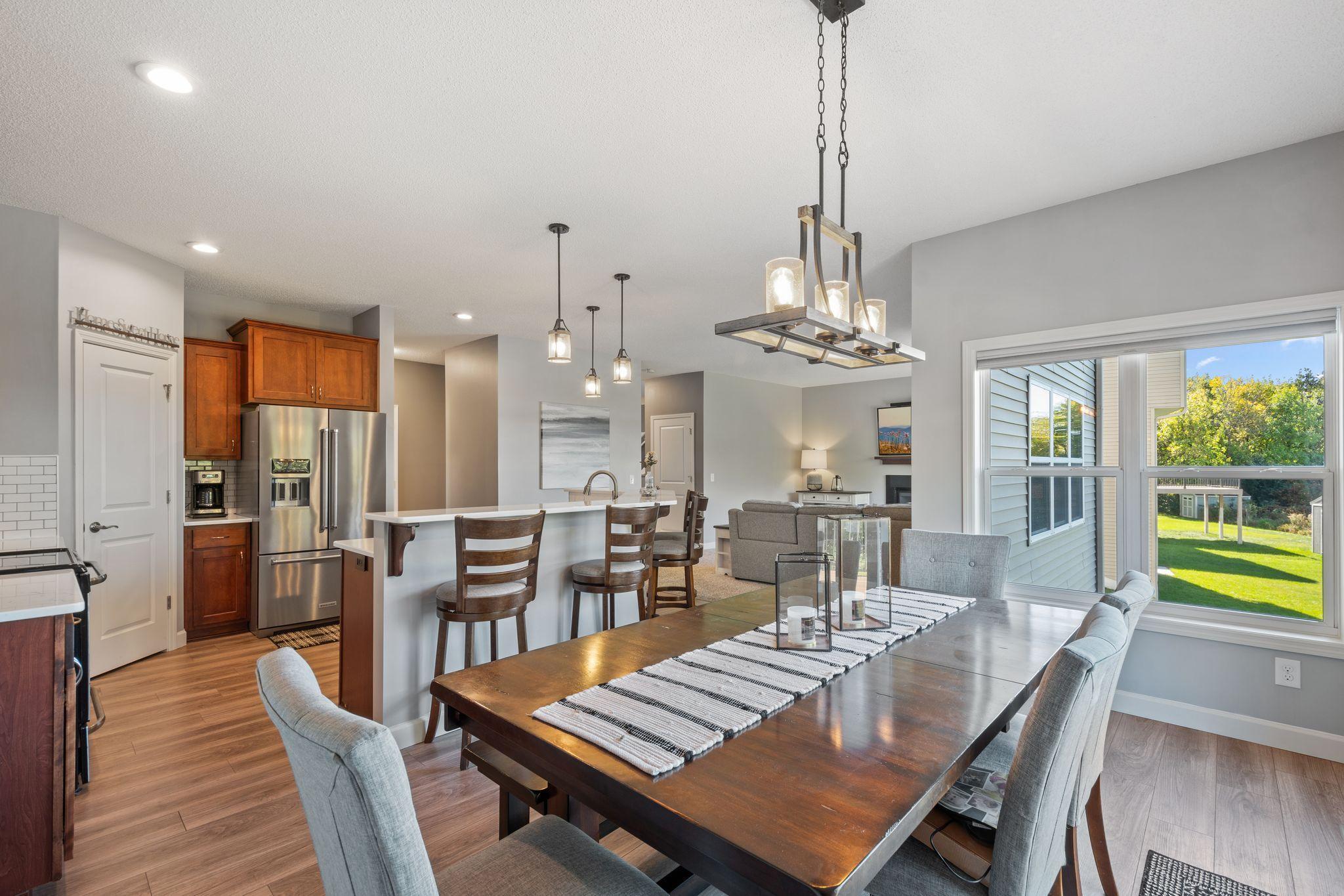 Upgraded light fixtures throughout match style + functionality.