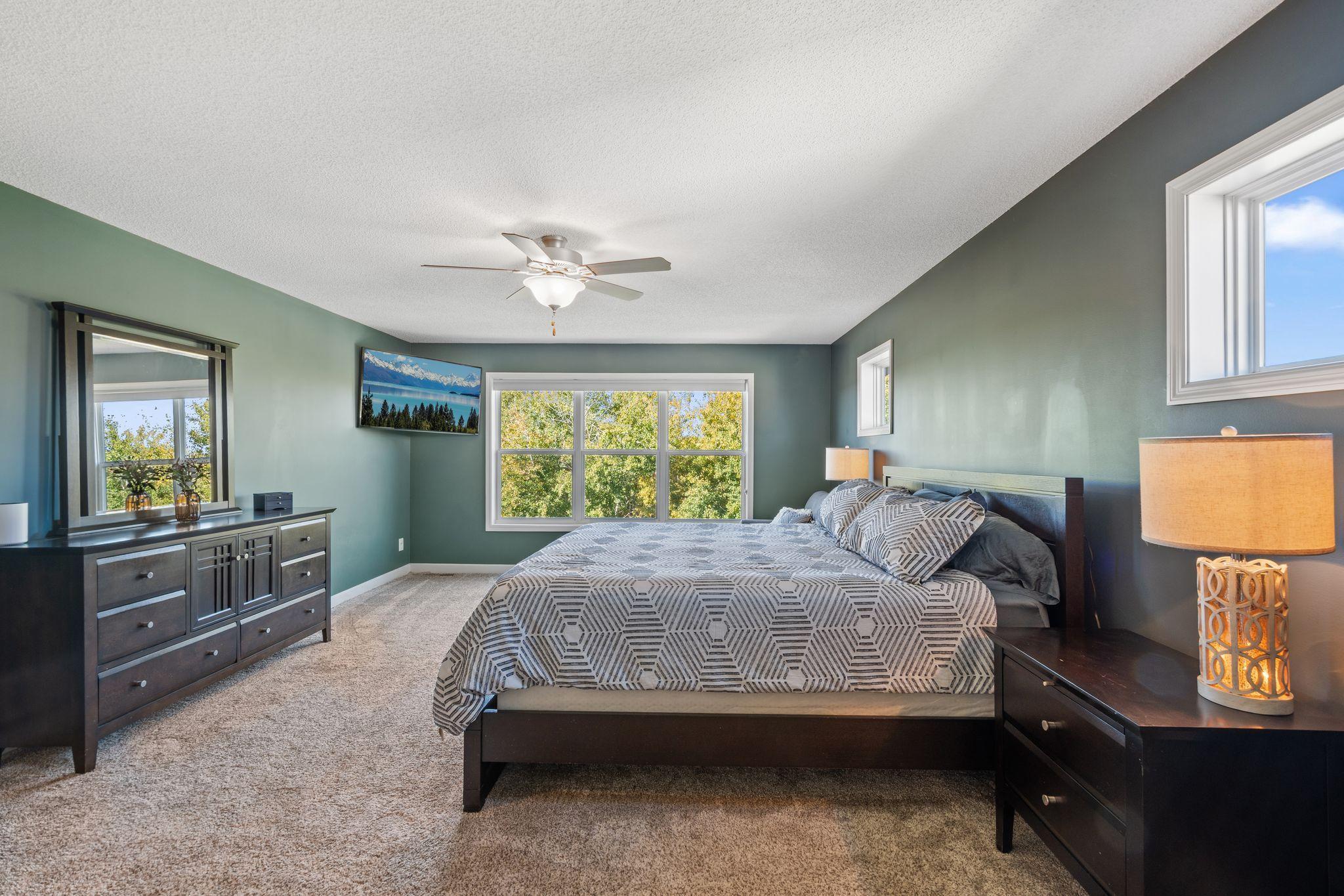 Measuring approx 15x20, you would have space to add a seating area, desk, etc.