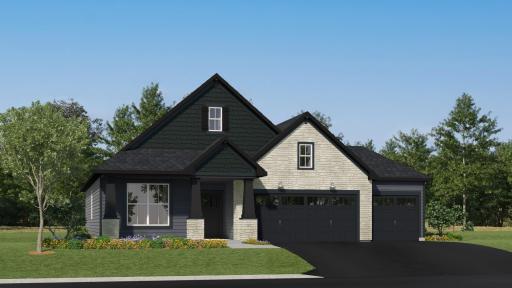 (Rendering, actual homes finishes will vary) The Salerno has excellent curb appeal!