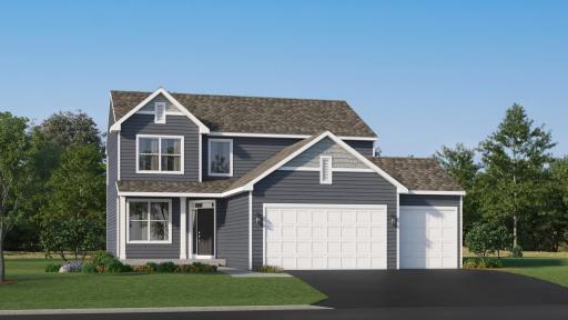 (Exterior rendering, actual homes finishes will vary) The Springfield has a stunning exterior!