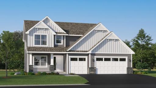 (Exterior rendering, actual homes finishes and colors will vary) The Sinclair has excellent curb appeal!