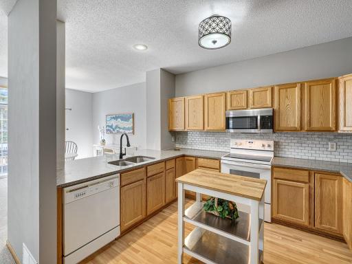Quartz countertop with ample counter space