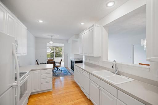 Hardwood floors carry through to the dining room