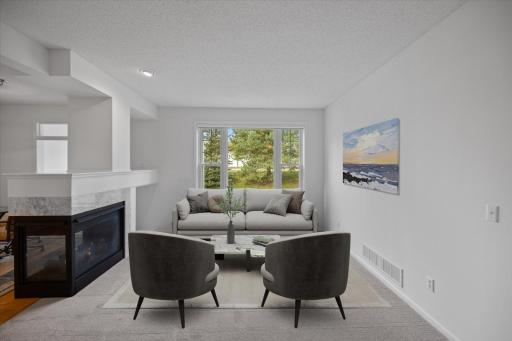 Virtually staged living room