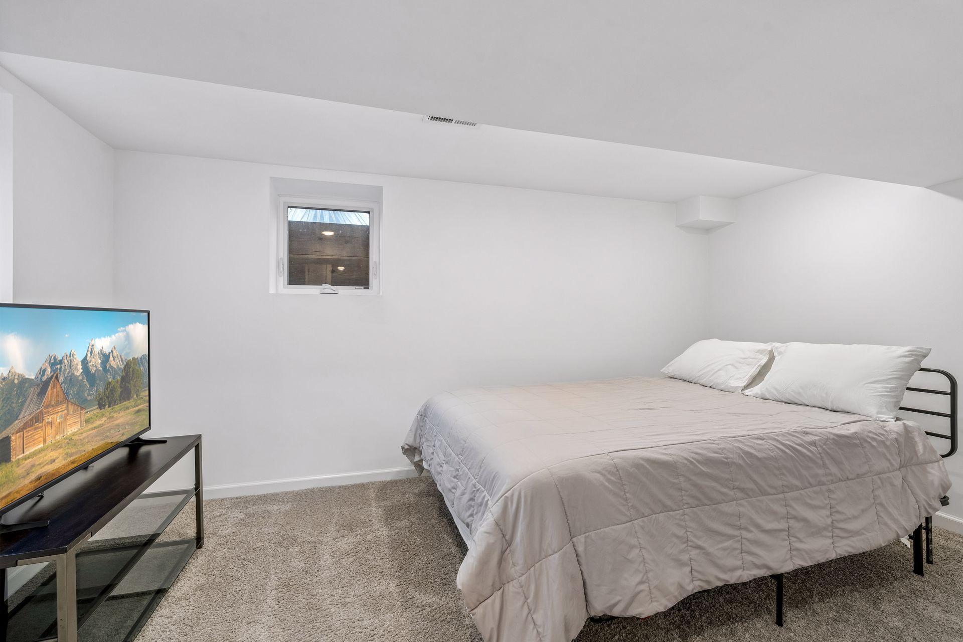 Lower level 4th bedroom with egress window.