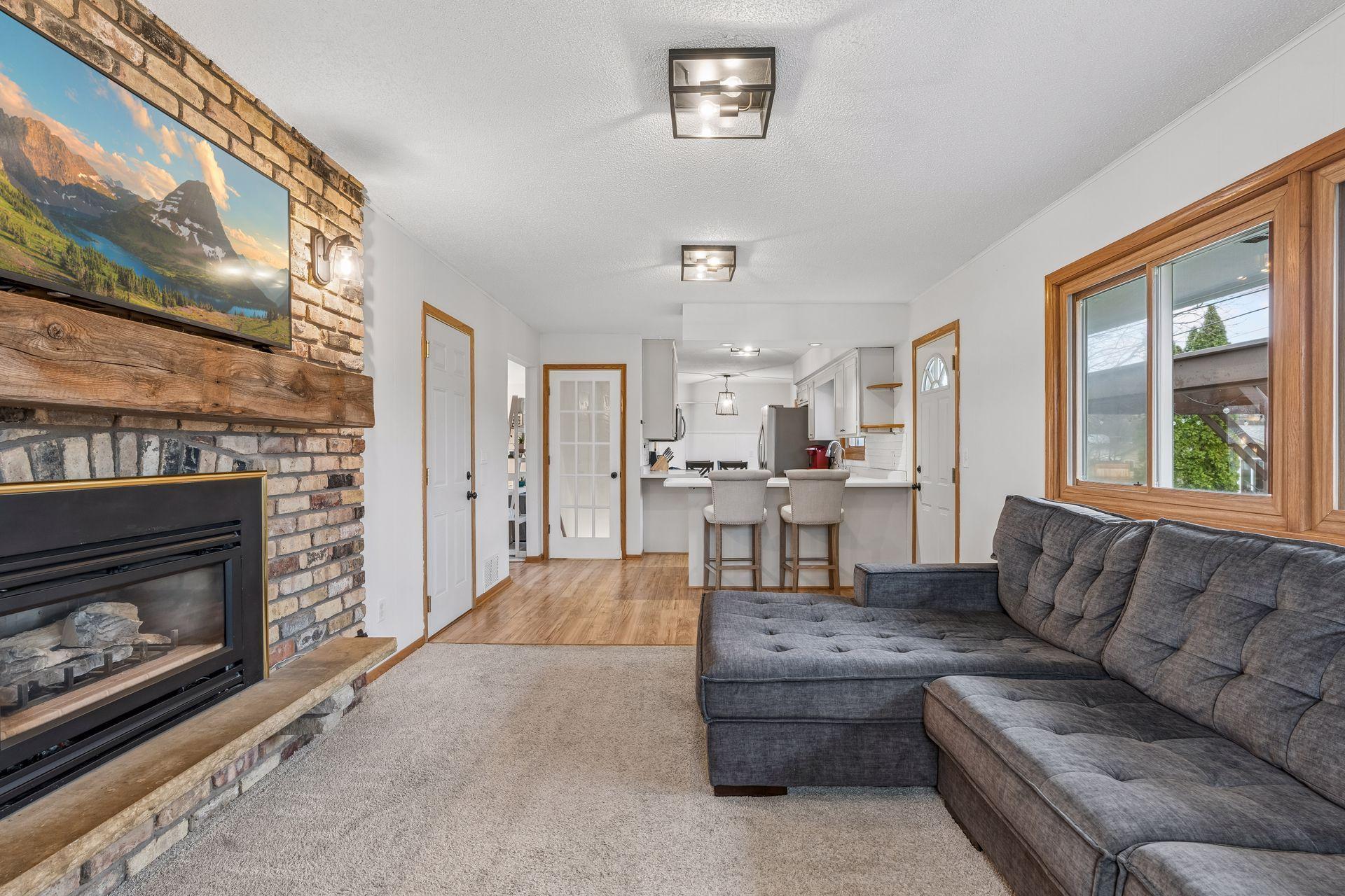 Open floor plan to kitchen and beyond is the dining room.