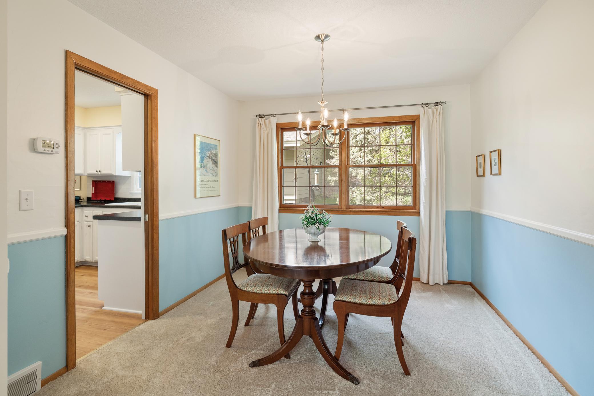 Love all the windows - nice dining room...