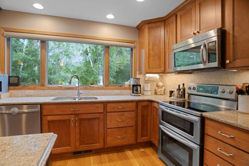 This huge window is a bird or wildlife lover's dream. Deers love to frolic right outside.