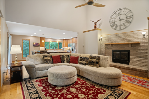 Stunning new ceiling fan cools this room and keeps the air flowing.