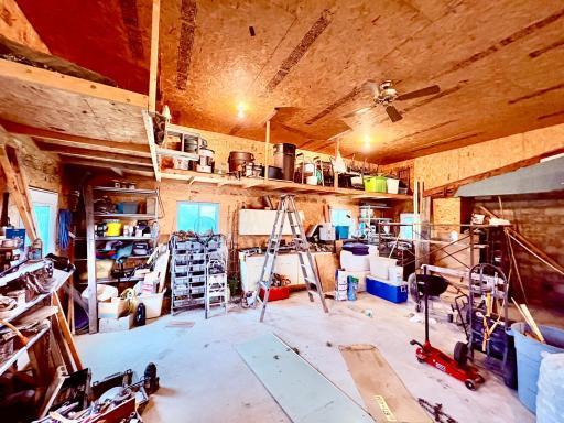 Attached garage with lots of storage