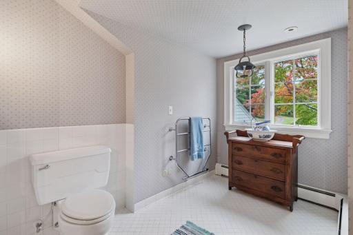 Upper level full bath with heated towel rack