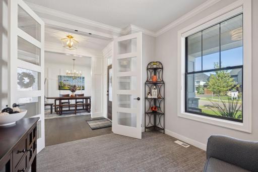 From the front office, enjoy a clear view of the elegant entryway