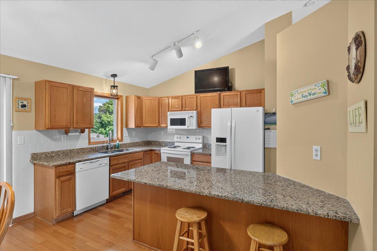 Granite countertops with island seating