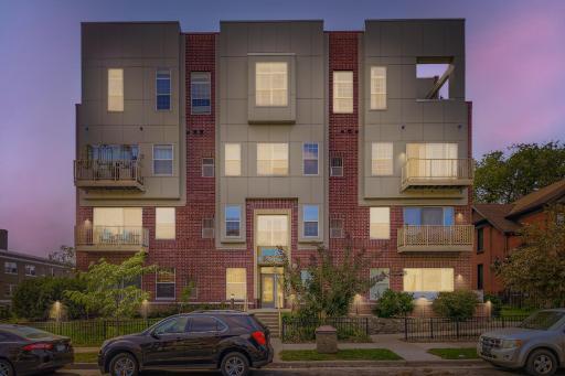 Welcome to 3316 Nicollet Avenue — a stylish, secure condo building in the sought-after Lyndale neighborhood. Built in 2006, this contemporary brick and metal exterior makes a statement,