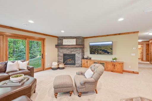 Fireplace number two in the walk-out lower-level