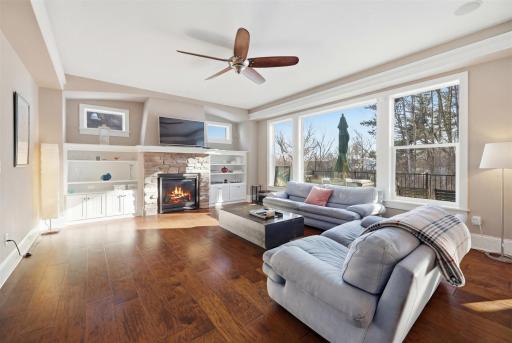 Wall to wall windows fill this space with natural light