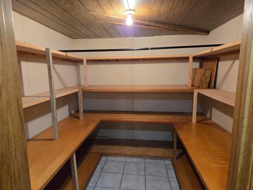 8 x 9 Walk in closet in the lower level for all your storage needs