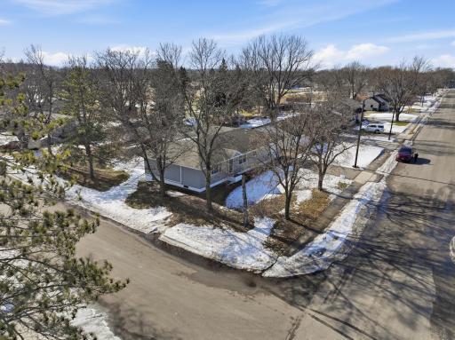 Aerial view of corner lot