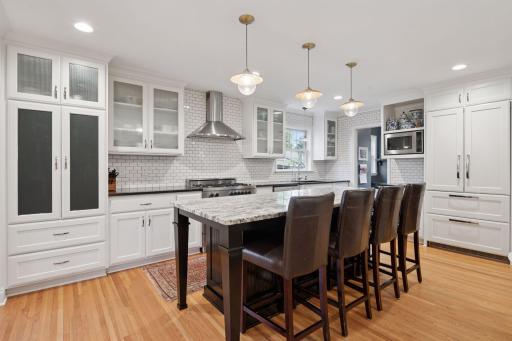 Easily fit 4 barstools at the island-great for hosting and quick meals