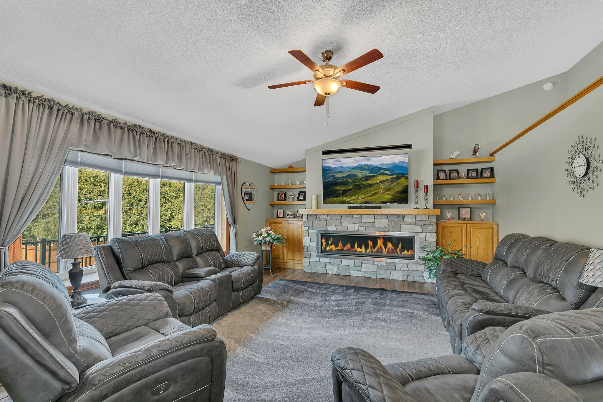 Living Room 1 w/Fireplace lit