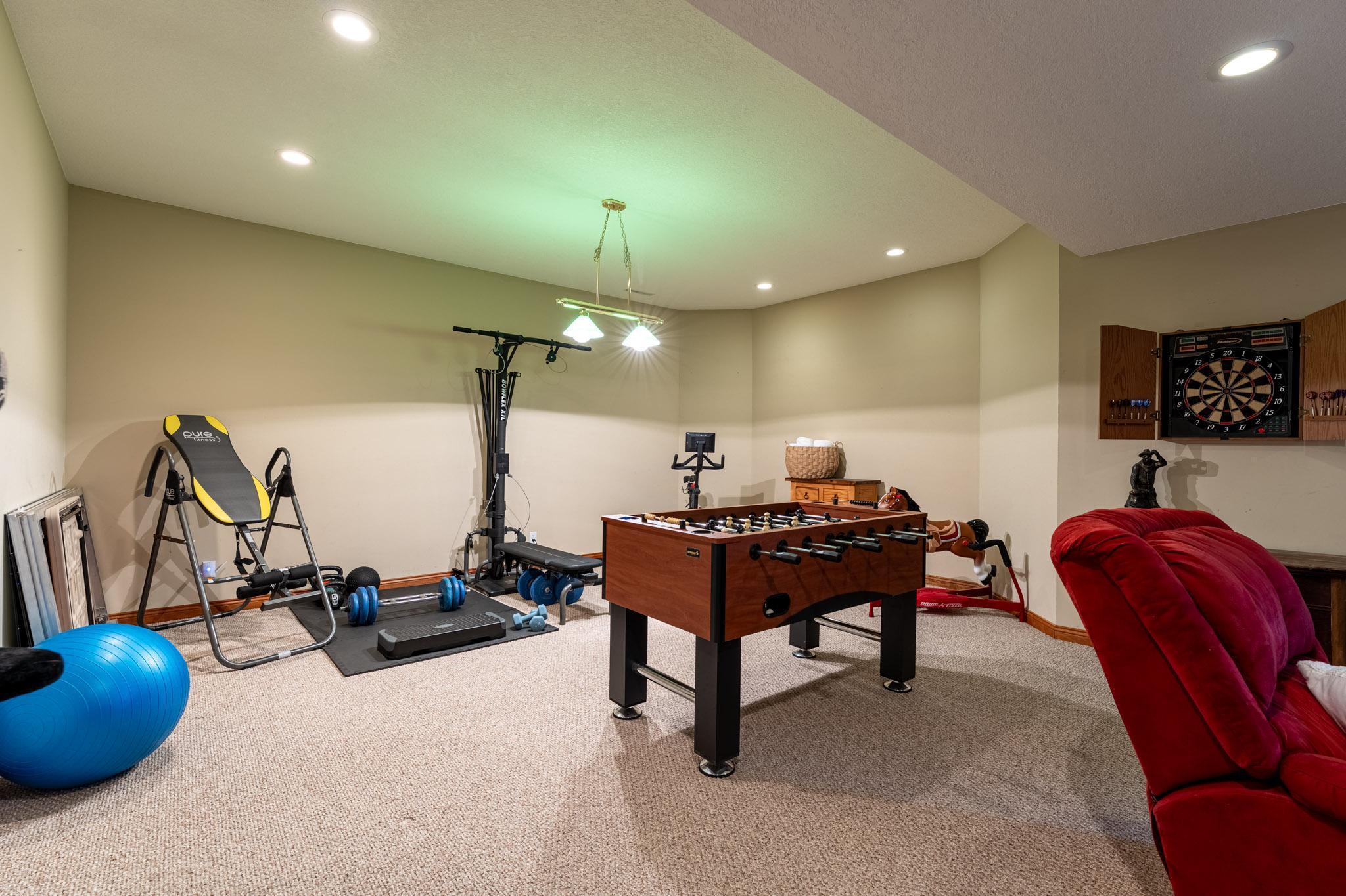 There are endless possibilities with this space, whether it be a game room, bar, workout room, movie room, play room, etc.