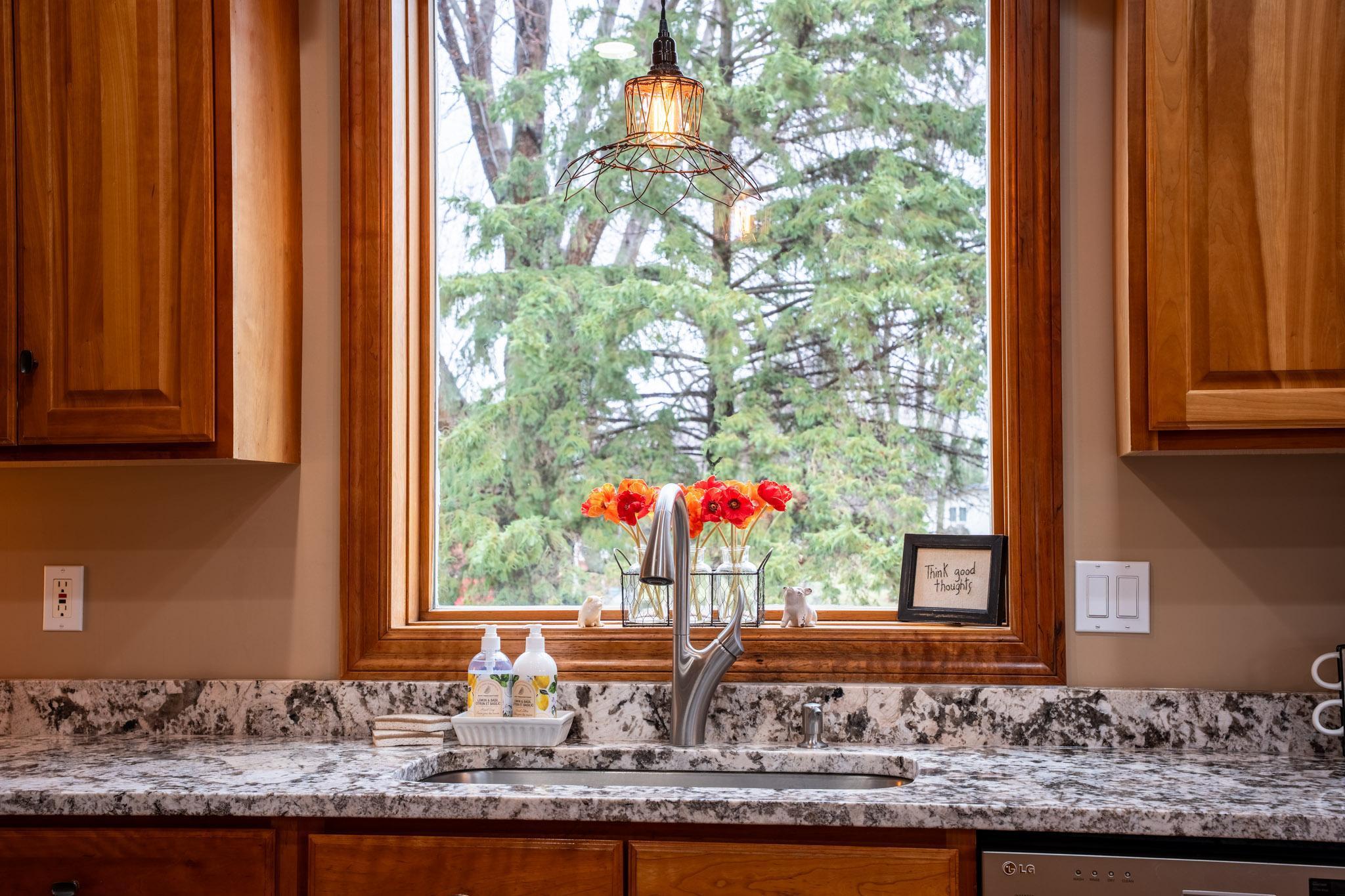 Even chores feel brighter with a view like this from the kitchen sink.