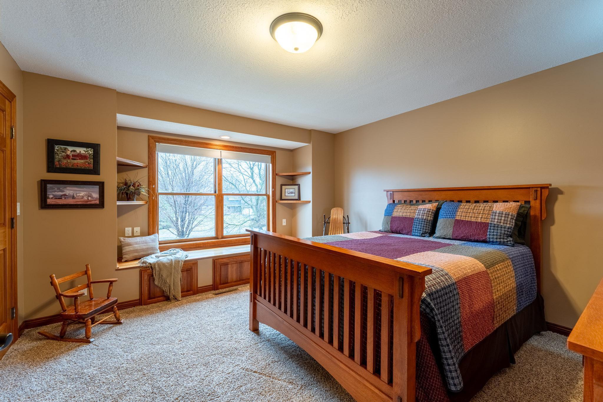 Bedroom 3 with a lovely window seat. Room dimensions 13 x 12.25 ft.