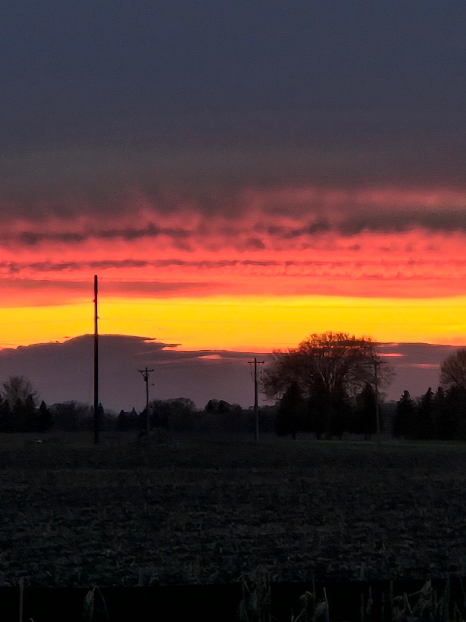 Beautiful sunset captured outside this new home!