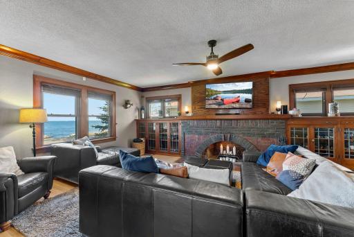 Photo for 13087 Twilight Road, Onamia, MN 56359 - listing #6802518 Built ins and fire place to keep you cozy while watching people ice fish