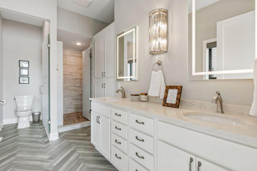Primary Bedroom Bathroom - Double Sink, Toilet Room & Double Shower