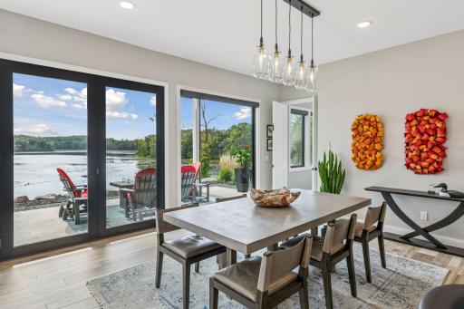 Dining Room Lake View & Primary Bedroom Entrance