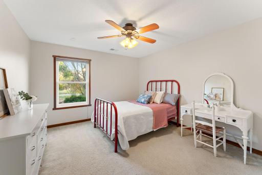 Spacious lower level bedroom with great views