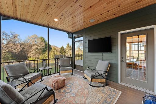 From morning coffee to evening happy hour, this porch delivers. Listen to the birds or watch the game.