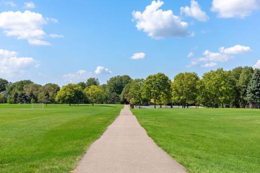 Walking path through the park.